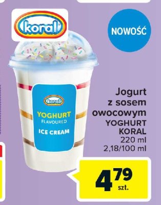 Lody yoghurt z sosem owocowym Koral promocja
