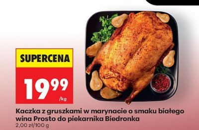 Kaczka z gruszkami w marynacie o smaku białego wina Prosto do piekarnika  promocja w Biedronka