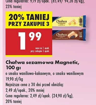 Chałwa sezamowa o smaku waniliowym Magnetic promocja w Biedronka