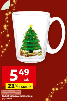 Kubek szklany z dekoracją, 300 ml promocja w Auchan