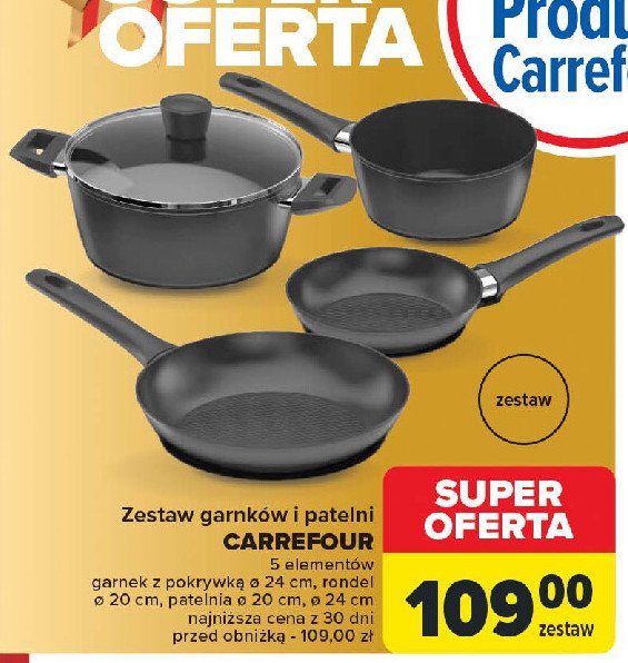 Zestaw garnków i patelni Carrefour promocja w Carrefour Market