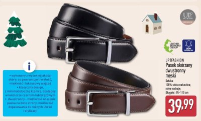 Pasek skórzany dwustronny męski UP2FASHION promocja w Aldi