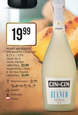 Wino musujące Spumante Cin&Cin promocja w Dino