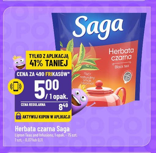 Herbata ekspresowa Saga promocja