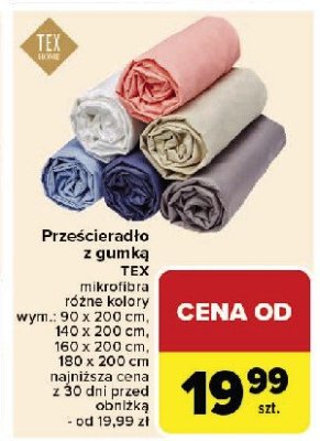 Prze艣cierad艂o z gumk膮 90 x 200 cm Tex promocja