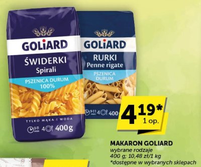 Makaron Goliard Rurki Penne Rigate promocja w Euro Sklep