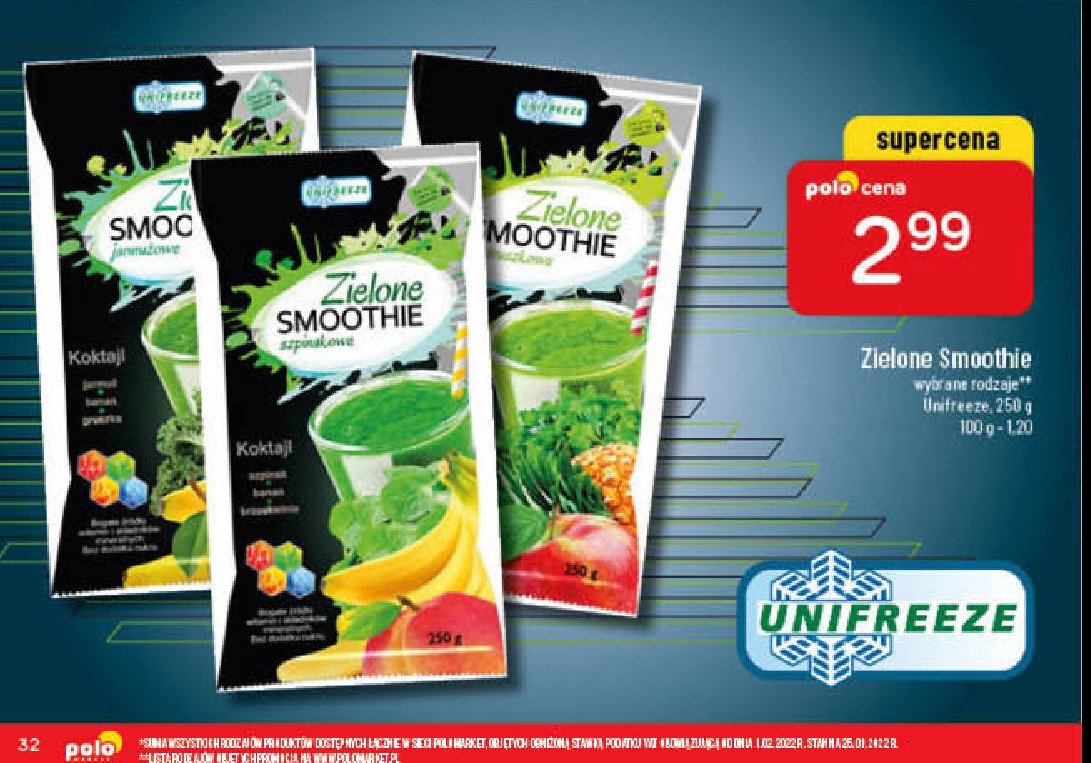 Zielone smoothie pietruszkowe Unifreeze promocja
