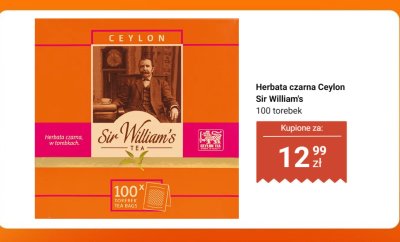Herbata czarna Ceylon Sir William's promocja w Dino