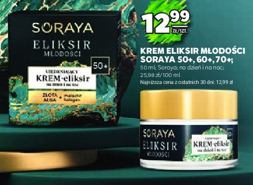 Krem przeciwzmarszczkowy złota alga 70+ SORAYA ELIKSIR MŁODOŚCI promocja