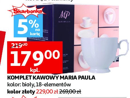 Komplet kawowy maria paula z艂oty promocja