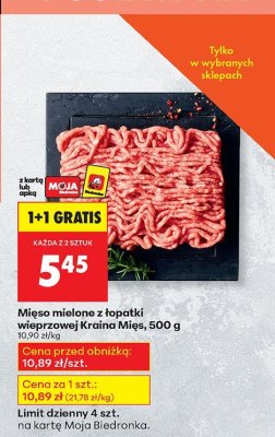 Mięso mielone z łopatki wieprzowej Kraina Mięs, 500 g promocja w Biedronka
