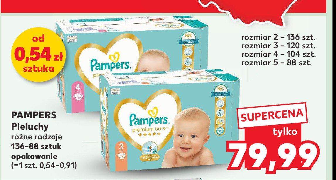 Pieluszki dla dzieci 5 Pampers premium care promocja