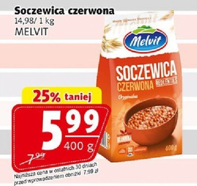 Soczewica czerwona MELVIT promocja w Prim Market