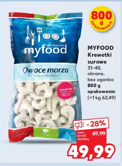 Krewetki surowe 31/40 Myfood promocja w Kaufland