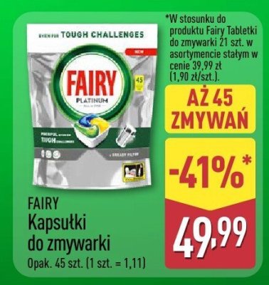 Kapsułki do zmywarki FAIRY różne rodzaje promocja w Aldi