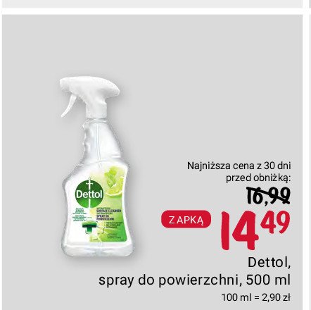 Dezynfekujący spray o zapachu limonki z miętą Dettol promocja