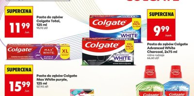 Pasta do zębów Colgate Advanced White Charcoal 2x75ml promocja w Biedronka