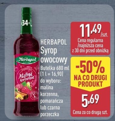 Syrop owocowy  promocja w Aldi