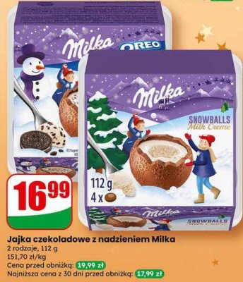 Jajka czekoladowe z nadzieniem Milka promocja w Dino