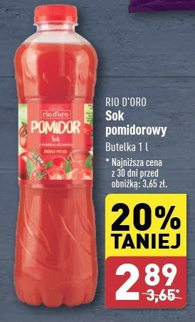 Sok pomidorowy z sol膮 morsk膮 Rio d'oro promocja