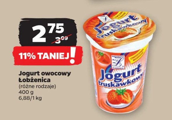 Jogurt truskawkowy Osm łobżenica promocja