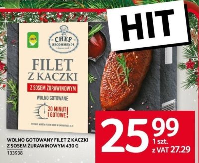Wolno gotowany filet z kaczki z sosem żurawinowym 430 g promocja w Selgros
