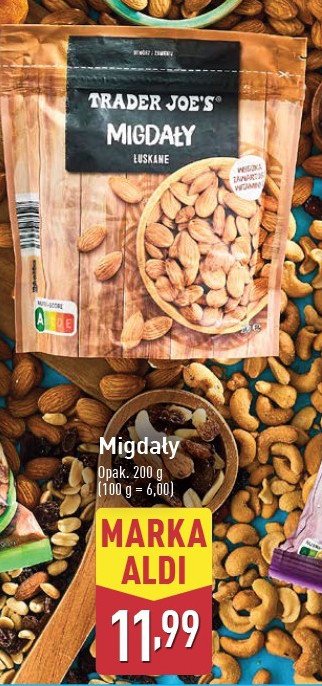 Migdały kalifornijskie Trader joe's promocja w Aldi