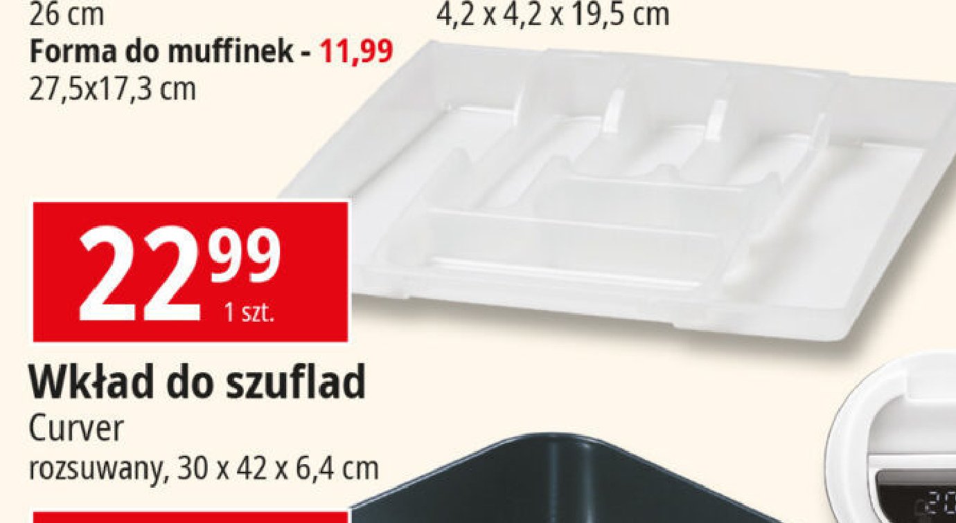 Wkład do szuflad na sztućce Curver promocja