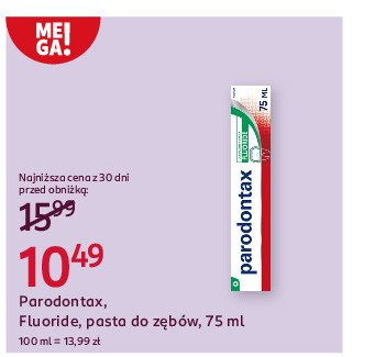 Pasta do zębów Parodontax fluoride promocja w Rossmann