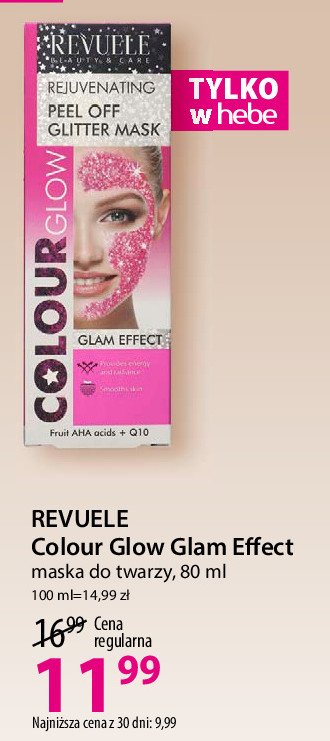 Maska peel off fruit aha acids + q10 Revuele colour glow promocja