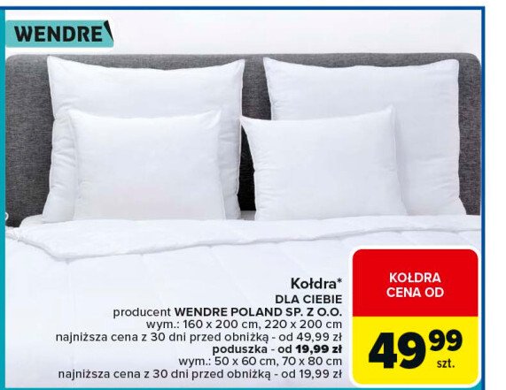 Poduszka dla ciebie 50 x 60 cm Wendre promocja w Carrefour