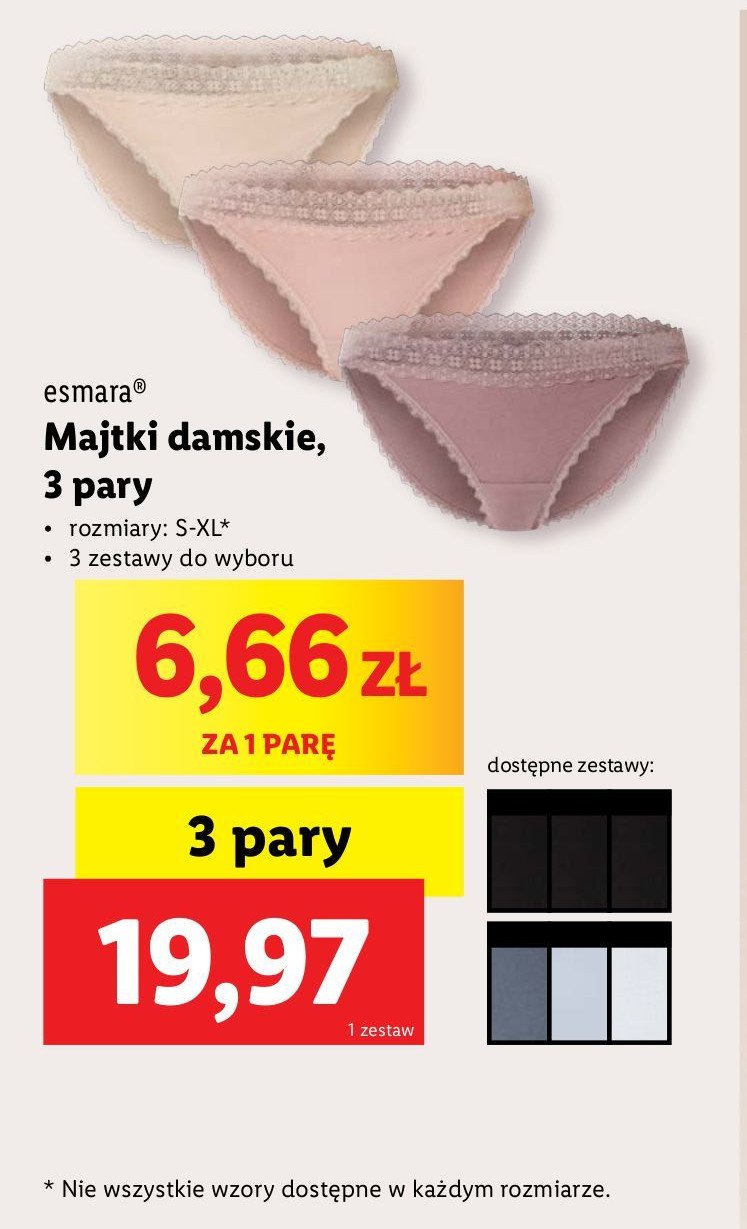 Majtki s-xl Esmara promocja