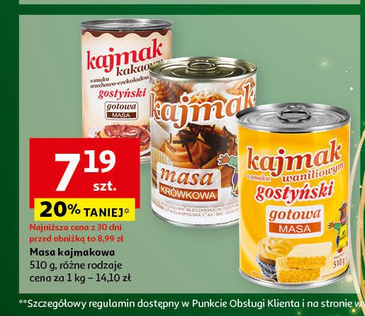 Masa kajmak kakaowy Gostyń promocja