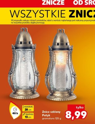 Znicz szklany Patyk 40 h promocja w Kaufland