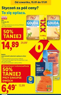 Łosoś norweski w plastrach wędzony na zimno Nautica promocja w Lidl