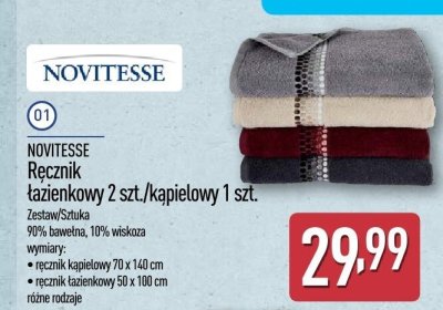 Ręcznik łazienkowy 2 szt. NOVITESSE promocja w Aldi