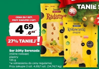 Ser żółty (różne rodzaje) plastry promocja w Netto