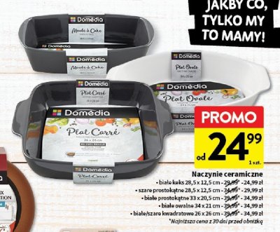 Naczynie ceramiczne Domedia białe/szare kwadratowe 26 x 26 cm promocja w Intermarche