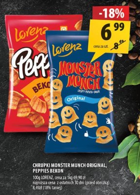Chrupki Peppies Bekon 100g Lorenz promocja w Arhelan