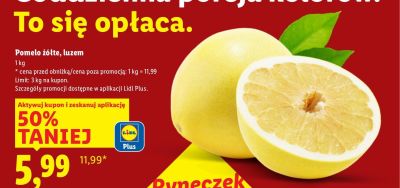 Pomelo żółte luzem promocja w Lidl