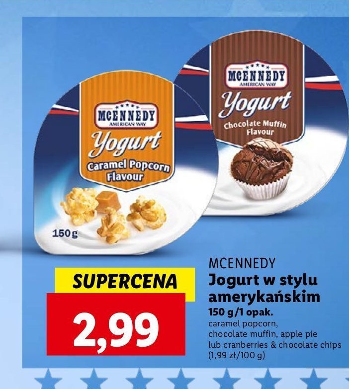 Jogurt amerykański czekoladowo- żurawinowy Mcennedy promocja