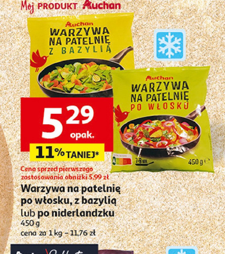 Warzywa na patelnię po niderlandzku Auchan różnorodne (logo czerwone) promocja