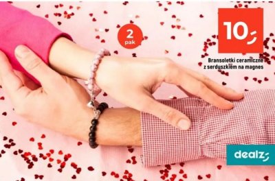 Bransoletki ceramiczne z serduszkiem na magnes 2 pak promocja w Dealz