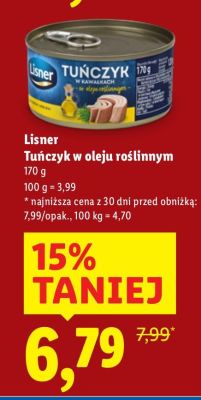 Tuńczyk w oleju roślinnym promocja w Lidl