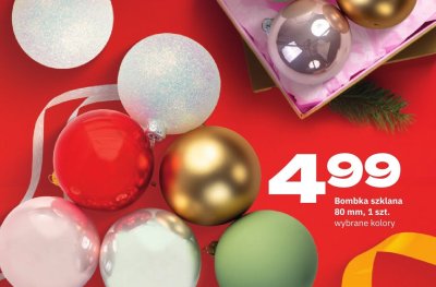 Bombka szklana 80 mm, wybrane kolory promocja w Twój Market