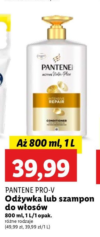 Odżywka do włosów intensive repair Pantene pro-v promocja w Lidl