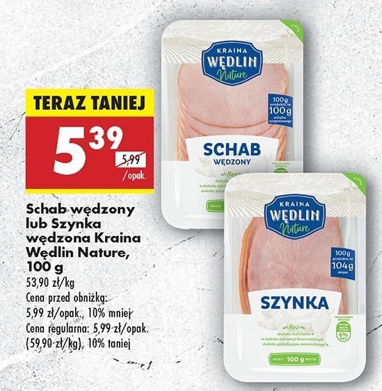 Schab wędzony Kraina wędlin nature promocja w Biedronka