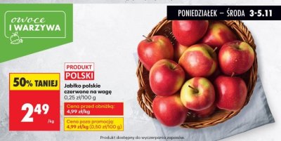 Jabłko polskie czerwone na wagę promocja w Biedronka