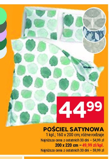 Pościel satynowa 160 x 220 cm promocja