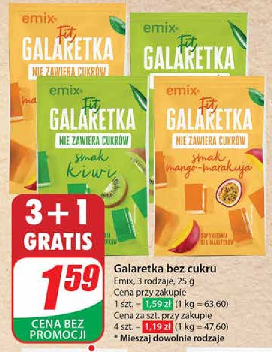 Galaretka fit kiwi Emix promocja